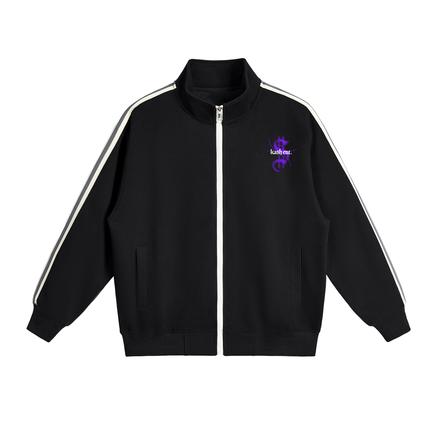Contrast Side-Stripe Stand Collar  Jacket